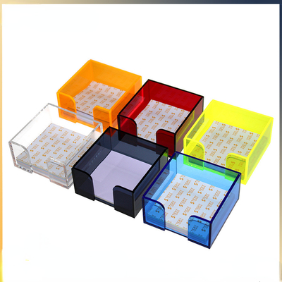 Color personalizado uso de la oficina de la almohadilla de notas caja de acrílico de plexiglás de almohadilla de soporte para restaurante