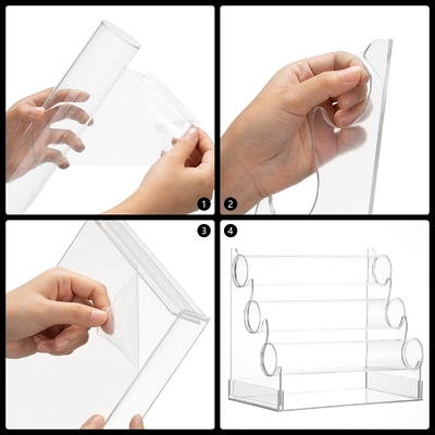 Modern 3 Tier Clear Acrylic Rack Bracelet Holder Lucite Jewelry Organizer OEM