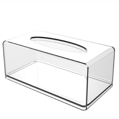 Bolsa de escritorio transparente creativa caja de tejido acrílico para restaurantes y hoteles