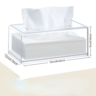 Bolsa de escritorio transparente creativa caja de tejido acrílico para restaurantes y hoteles