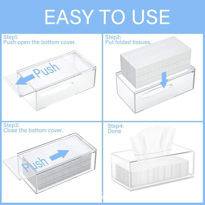 Caja de escritorio a medida de acrílico transparente contenedores de almacenamiento creativos de lucita para la ropa