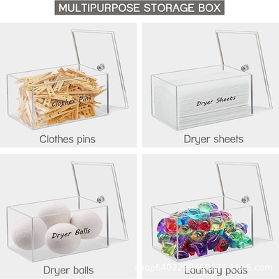 Caja de escritorio a medida de acrílico transparente contenedores de almacenamiento creativos de lucita para la ropa