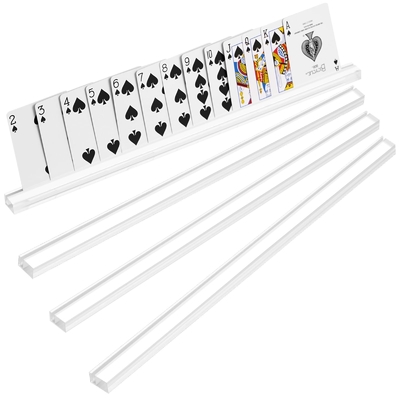 4 paquete transparente acrílico porta tarjetas de juego para juegos de cartas
