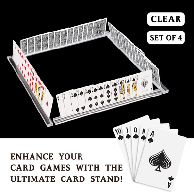 4 paquete transparente acrílico porta tarjetas de juego para juegos de cartas