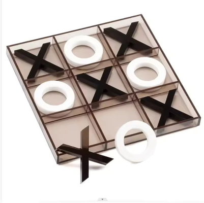 Conjunto de juegos de acrílico de plexiglás juego XO juego de ajedrez Lucite para entretenimiento familiar