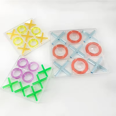 Conjunto de juegos de acrílico de plexiglás juego XO juego de ajedrez Lucite para entretenimiento familiar