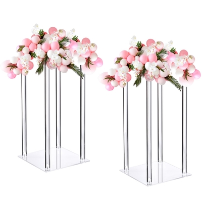 Claros 15,7 pulgadas de altura Acrílico flor para la fiesta de bodas cena piezas centrales
