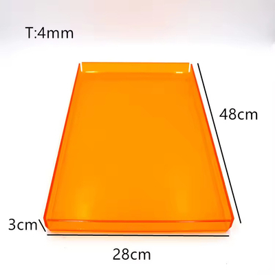 Tarjeta de servicio de acrílico naranja rectangular organizador, tarjeta de té de acrílico de plexiglás