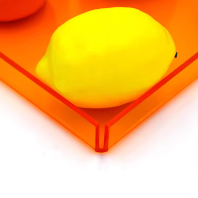 Tarjeta de servicio de acrílico naranja rectangular organizador, tarjeta de té de acrílico de plexiglás