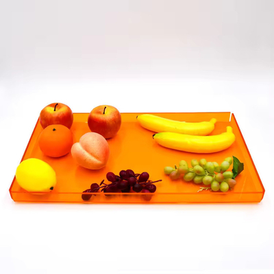 Tarjeta de servicio de acrílico naranja rectangular organizador, tarjeta de té de acrílico de plexiglás