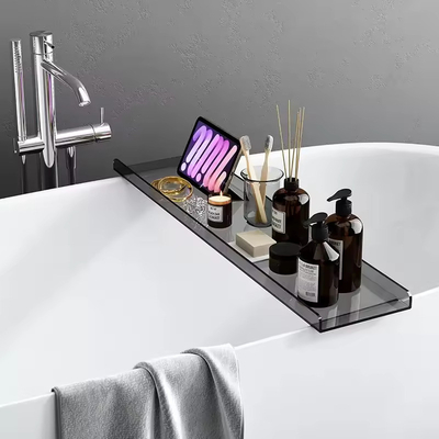 Color personalizado Acrílico bandeja de baño Estante de cristal Lucite bañera Caddy OEM logotipo