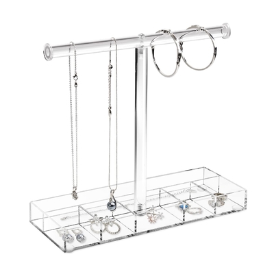 Display holder acrílico de joyería con base para organizar pulseras y collares