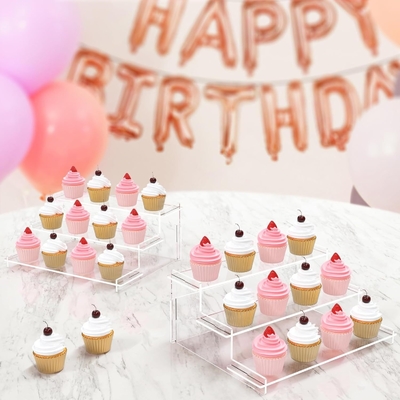 Fácil de montar Recuadro Acrílico Claros para Cupcake Cosméticos Organizador de Perfumes