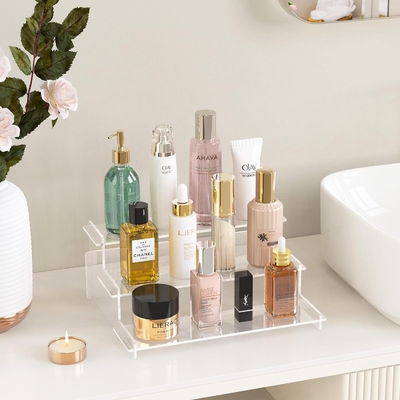 Fácil de montar Recuadro Acrílico Claros para Cupcake Cosméticos Organizador de Perfumes