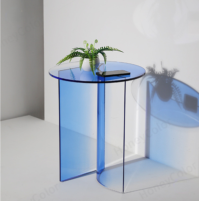 Mesa de café acrílica de color personalizado Plexiglás Mesa de extremo Diseño estético moderno