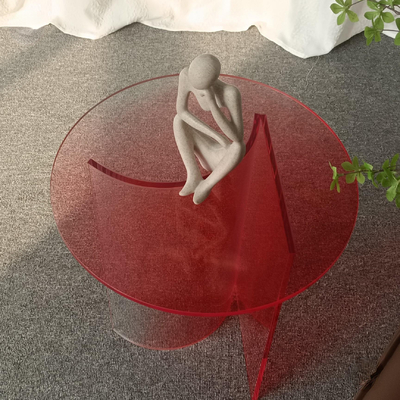 Mesa de café acrílica de color personalizado Plexiglás Mesa de extremo Diseño estético moderno