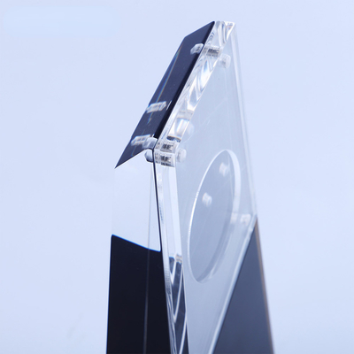 Venta al por mayor Acrílico Bloque Plexiglás Trofeo Stand Coleccion de monedas para el reconocimiento de negocios
