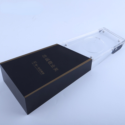 Venta al por mayor Acrílico Bloque Plexiglás Trofeo Stand Coleccion de monedas para el reconocimiento de negocios
