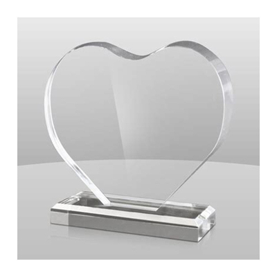 Placa acrílica en forma de corazón de tamaño personalizado Plexiglás Premios para reconocimiento empresarial