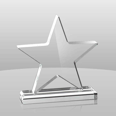 6''H Trofeo acrílico de forma de estrella con base, Premio de Estrella acrílica Logotipo personalizado