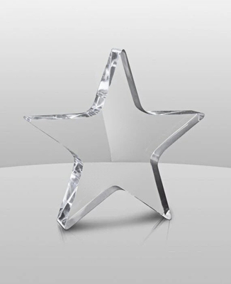6''H Trofeo acrílico de forma de estrella con base, Premio de Estrella acrílica Logotipo personalizado