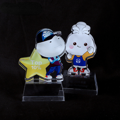 Forma de corte a medida Premio acrílico Trofeo Lucite con figuras de anime de impresión UV