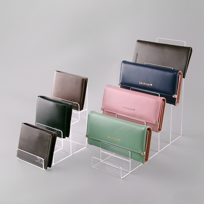 Display de cartera acrílica de múltiples niveles Plexiglás Display de venta al por menor