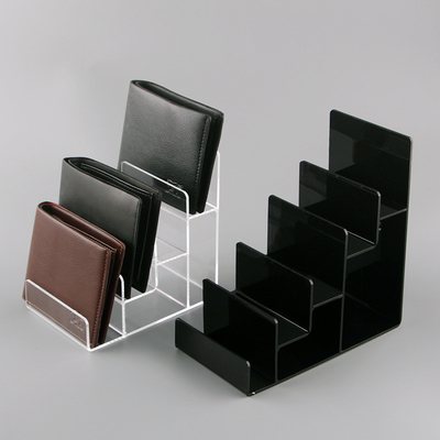 Display de cartera acrílica de múltiples niveles Plexiglás Display de venta al por menor