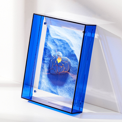 Decoración para el hogar Azul de doble cara Acrílico Bloque de fotos de sombra Cuadro de caja 8'X 12'