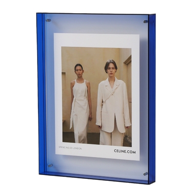 Decoración para el hogar Azul de doble cara Acrílico Bloque de fotos de sombra Cuadro de caja 8'X 12'