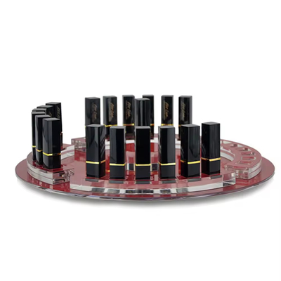 Tròn xoay acrylic lipsticks hiển thị đứng giữ cho các thương hiệu mỹ phẩm