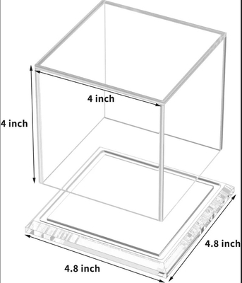 Caja de regalo de plexiglás con tapa con tapa y cubierta de polvo para juguetes de figuras
