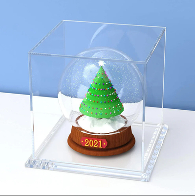 Caja de regalo de plexiglás con tapa con tapa y cubierta de polvo para juguetes de figuras