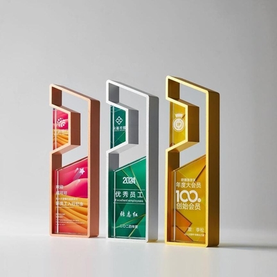 Placa de reconocimiento del trofeo acrílico de forma personalizada Autorización para la conferencia anual de la compañía y premio de empleados