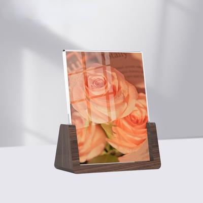 Cuadro fotográfico acrílico y de madera en forma de U, pantalla fotográfica acrílica para escritorio 6x7, 7x7 y 8x10 pulgadas