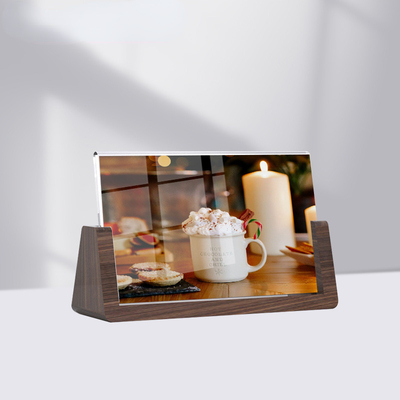 Cuadro fotográfico acrílico y de madera en forma de U, pantalla fotográfica acrílica para escritorio 6x7, 7x7 y 8x10 pulgadas