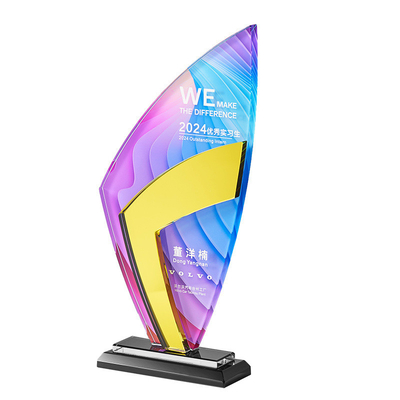 Πλειστηριασμός Custom Colorful Acrylic Award Trophy Πλεξίγλαση με UV εκτύπωση και χαρακτική για επαγγελματική αναγνώριση ή εορτασμό επετείου