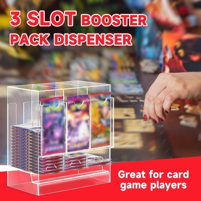 Ακρυλικό 3-Slot & 6-Slot Booster Pack Dispenser Ακρυλικό οργανωτή κάρτας TCG Storage Solution